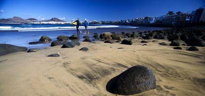 Playa de Las Canteras, en Las Palmas de Gran Canarias.