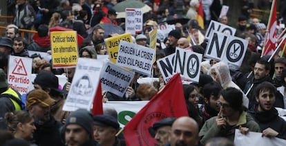 Manifestaci&oacute;n en Madrid en protesta por los recortes.