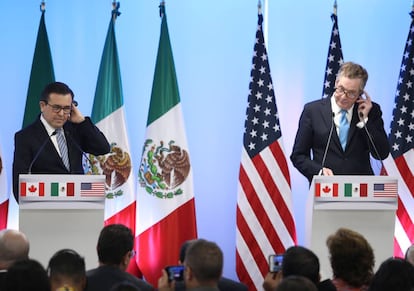 Ildefonso Guajardo, titular de Economía de México, y Robert Lighthizer, representante de Comercio Exterior de EE UU.