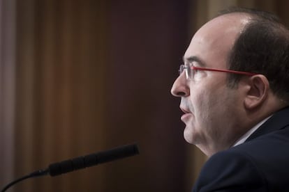 Iceta, durant la seva conferència "El catalanisme al segle XXI".