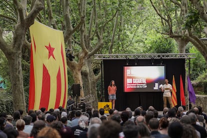 Acto de la CUP celebrado este domingo en Capellades en que la formación ha presentado su renovación.