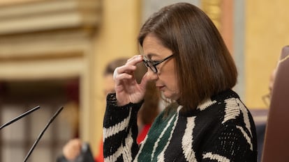 La presidenta del Congreso, Francina Armengol, durante la sesión de control al Gobierno, este miércoles.