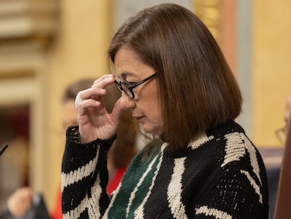 La presidenta del Congreso, Francina Armengol, durante la sesión de control al Gobierno, este miércoles.