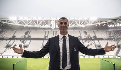 Cristiano Ronaldo em sua apresentação na Juventus.