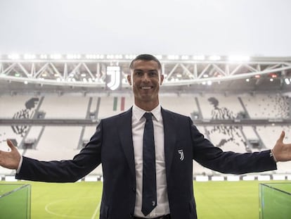 Cristiano Ronaldo em sua apresentação na Juventus.