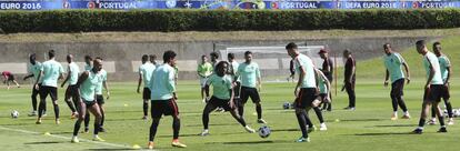 Portugal, durante un entrenamiento.