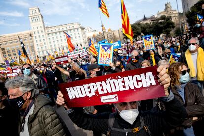 Manifestación independentista, el pasado 28 de febrero en Barcelona.