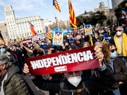 Manifestación independentista, el pasado 28 de febrero en Barcelona.