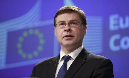 El vicepresidente de la Comisión Europea (CE) para el Euro, Valdis Dombrovskis. EFE/Archivo