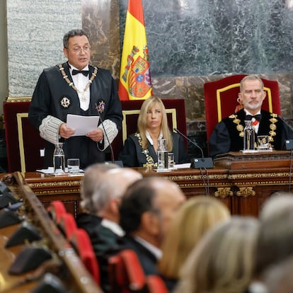 El Fiscal General del Estado, Álvaro García Ortiz, interviene durante el acto de Apertura del Año Judicial 2025/2026, en el Palacio de Justicia, sede del Tribunal Supremo, ?a 5 de septiembre de 2025, en Madrid (España). Durante el acto se han presentado las memorias del Consejo General del Poder Judicial y del Tribunal Supremo, y de la fiscalía general del Estado, detallando el estado, funcionamiento y actividades del Poder Judicial y la criminalidad del año anterior.
05 SEPTIEMBRE 2025;AÑO JUDICIAL
EFE/Chema Moya POOL
05/09/2025