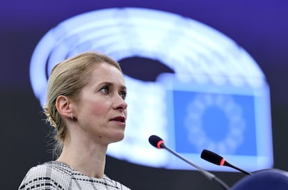 La alta representante para Política Exterior, Kaja Kallas, esta semana ante el pleno de la Eurocámara en Estrasburgo