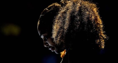 Serena Williams, durante el partido contra Gibbs.