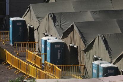 Campamento instalado en el antiguo polvorín de Barranco Seco, en Las Palmas de Gran Canaria.