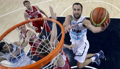 Manu Ginobili, con su selección.