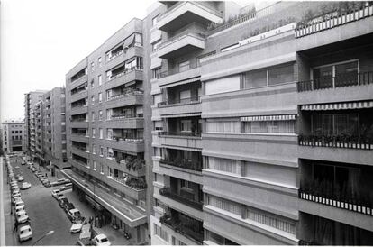 Bloques de casas en la calle Boix y Morer de Madrid, en 1976.