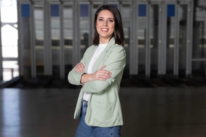 Irene Montero, en la antigua rotativa de EL PAÍS.