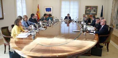 El Consejo de Ministros, en la sesión en la que se aprobó el 155.