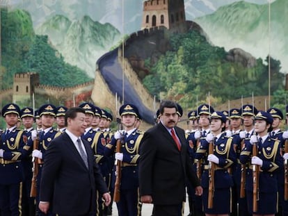 Nicolas Maduro com o seu homólogo chinês, Xi Jinping.