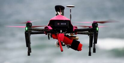 Un dron durante un vuelo de entrenamiento en Francia.