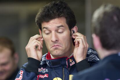 Mark Webber, en los entrenamientos libres.