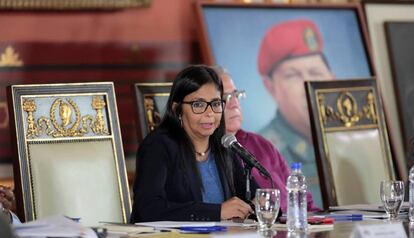 A presidenta da Assembleia Nacional Constituinte, Delcy Rodríguez.