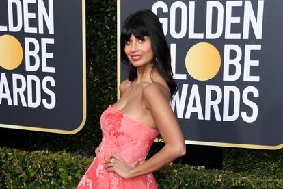 Jameela Jamil a su llegada al hotel The Beverly Hilton.