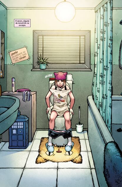Viñeta del cómic 'Man-Eaters', Chelsea Cain, Kate Niemczyk y Lia Miternique, que imagina una mutación que provoca que las mujeres con la regla se conviertan en gatas asesinas.
