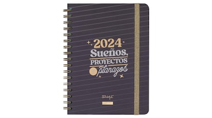 Este modelo de agenda más sobria de Mr. Wonderful incluye regla en su interior.