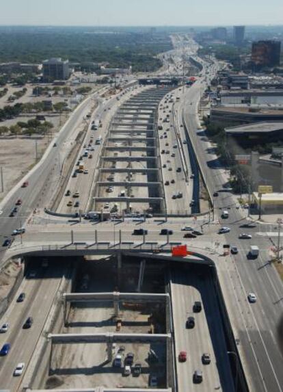 Autopista LBJ Express en Dallas, Texas, obra de Ferrovial.