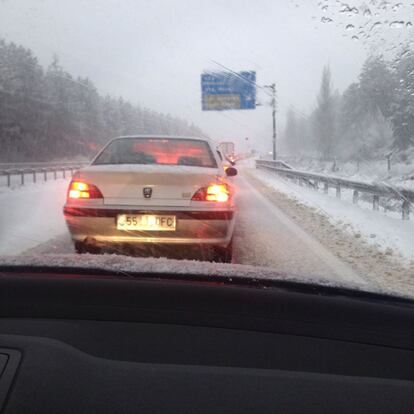 Imagen tomada por un conductor de camino entre Granada y Guadix.