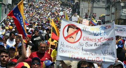A demonstration against the Maduro government in San Cristóbal.