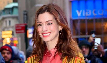 Anne Hathaway, el 23 de enero en Nueva York.