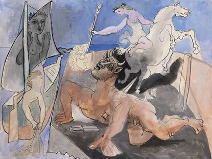&#039;Composition au Minotaure. (Gouache. 1936). Picasso.