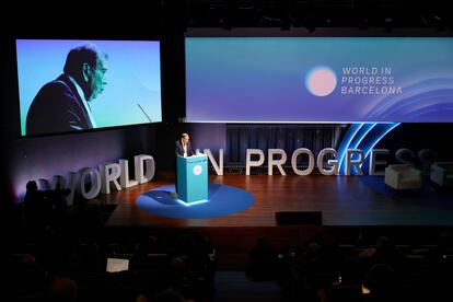 Edmundo González Urrutia, Venezuelan presidential candidate, during his speech at the World in Progress conference.