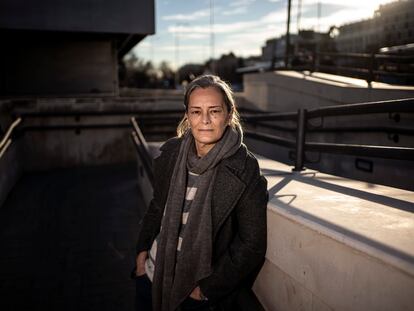 La escritora Esther Garcia Llovet, el martes en la Plaza de Colón en Madrid.