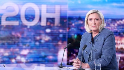 Marine Le Pen, during a televised interview in Paris on Monday.