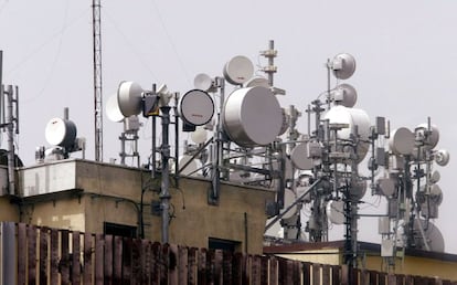 Antenas de telefonía móvil.