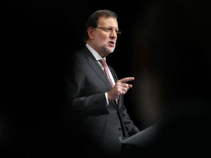 El presidente del Gobierno, Mariano Rajoy, este miércoles, durante un foro.