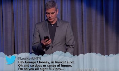 George Clooney en el programa de Jimmy Kimmel.