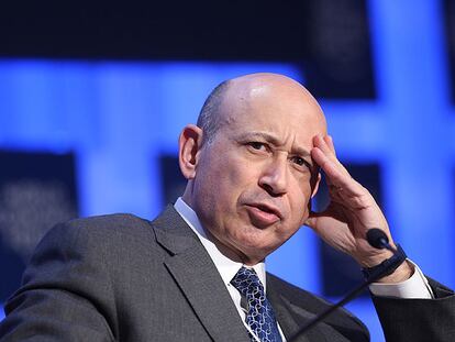 El presidente de Goldman Sachs, Lloyd Blankfein, durante su intervención en el Foro de Davos el pasado enero.