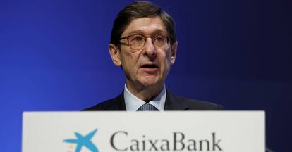 El presidente de CaixaBank, José Ignacio Goirigolzarri, en la junta general ordinaria de accionistas celebrada en Valencia en mayo pasado.