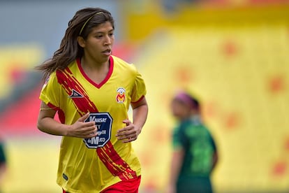 Karla Jiménez, durante un partido con el extinto Monarcas Morelia.