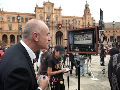 Rodaje de la serie 'Kaos', de Netflix, en Sevilla.