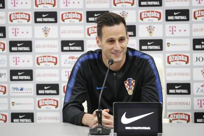 Nikola Kalinic atiende a la prensa en San Petersburgo.