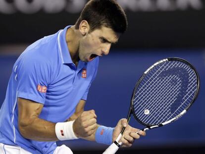 Djokovic celebra un punto. 