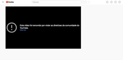 Imagem de vídeo retirado do ar pelo Youtube: nesta semana mais de 1.500 vídeos de canais bolsonaristas 'sumiram'.