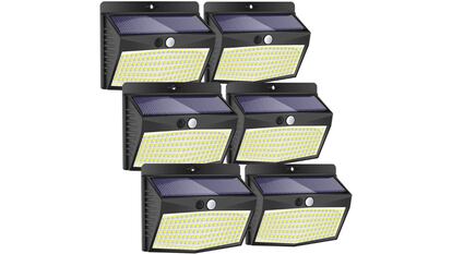 Pack de seis focos solares con luces LED.