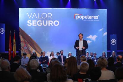El alcalde de Alcobendas, Ignacio García de Vinuesa, en un acto de campaña del PP de su ciudad, en 2019.