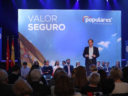 El alcalde de Alcobendas, Ignacio García de Vinuesa, en un acto de campaña del PP de su ciudad, en 2019.