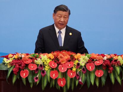 Chinese President Xi Jinping speaks at the opening ceremony of the Belt and Road Forum (BRF) in Beijing, October 18, 2023.